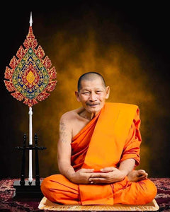 Thai amulet somdej wekman pim kanan Lp Maha Sila Pong Puttakhun with monk robe