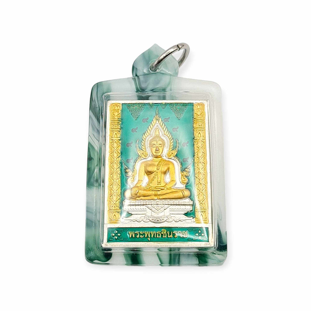 Thai amulet Phra Putta Chinnaraj Lp Phat Wealth Protection Lucky Buddha Charm Grant Wishes Waterproof case