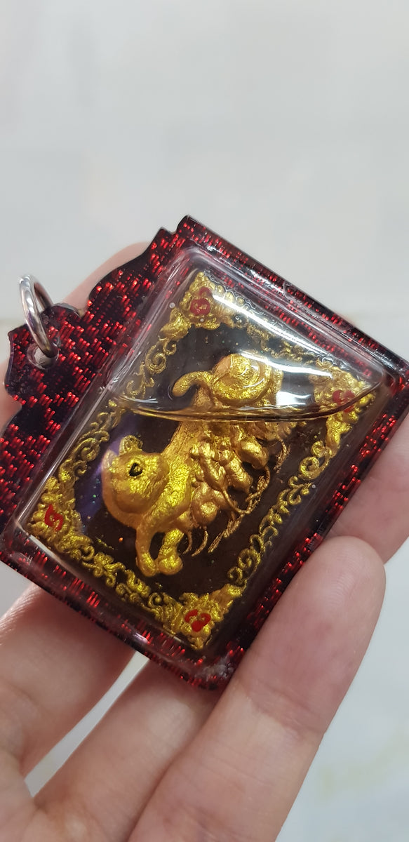Thai amulets Cat feeding Mouse For Metta Maha Saneah Lucky love charm. Tanya Thai Amulet