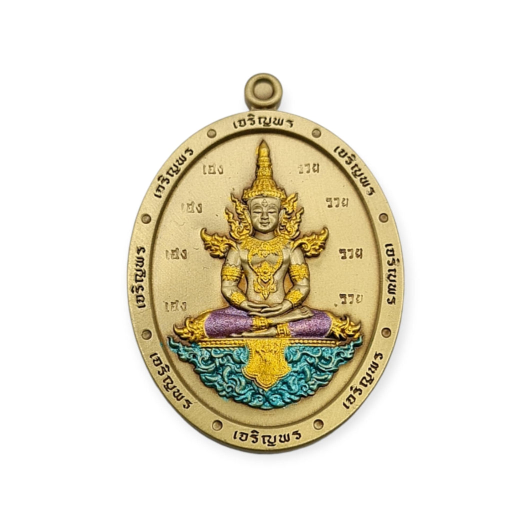 Thai amulet Emerald Buddha back with Garuda Lp Boonma Wat Koakeawthong BE 2567