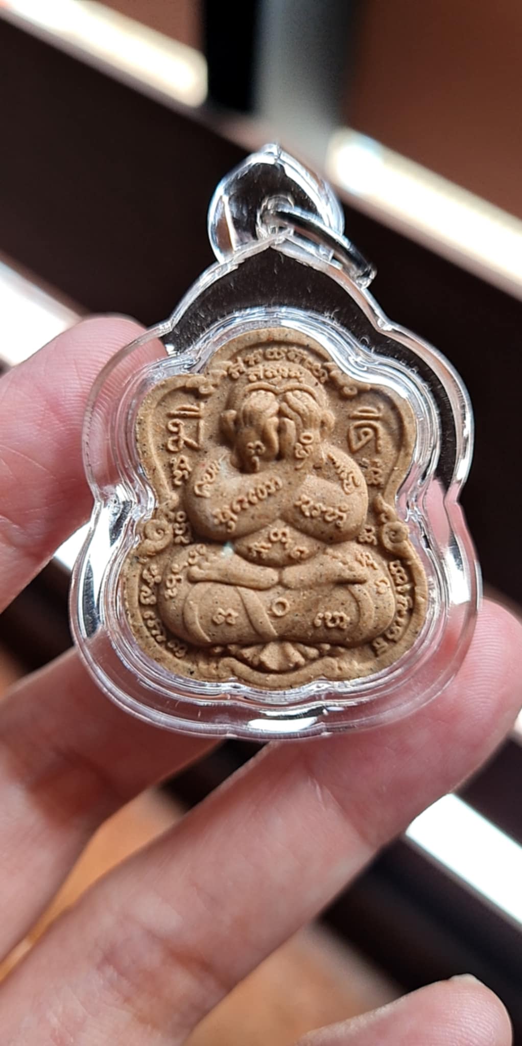 Thai amulet Phra Pong Pidta Waikru 66 Ban Meedee Por Pong Nuammana Lucky Charm Pendant Hole Blessed Genuine Authentic Waterproof case
