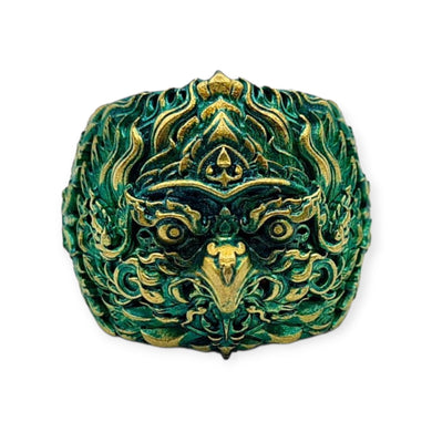 Thai amulet ring Phaya Krut Garuda Sethtee Kongkraphan Lp Boonma Size 60-62 Bring Wealth Lucky Protection