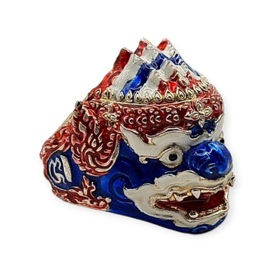 Thai amulet ring Hanuman Monkey King Lucky Charms Pendant Protection Bring Wealth Lp Im Genuine Authentic Adjustable Size 62 - 68
