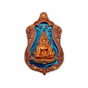 Thai amulet rian Phra Putta Chinnarah back with Taowesuwan Bring Wealth Protection Lucky Buddha Charm Pendant Wat Suthat