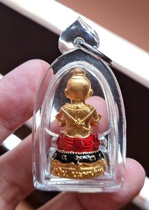 Thai amulets Kumanthong Na Nhathong golden face Jaroenlarp Edition blessed by Aj Subin na Nhathong