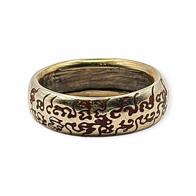 Thai amulet Lord Of The Ring Silver Plated with Written Mantra Phra Aj O Granting all wishes Powerful Holy Blessed