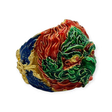 Thai amulet ring Phaya Krut Garuda Sethtee Kongkraphan Lp Boonma Size 60 Bring Wealth Lucky Protection