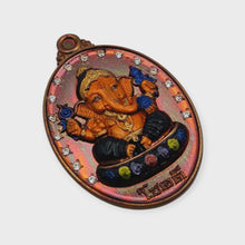 Thai amulet Lord Ganesh Chokdee Lucky edition Wat Sanamchai Bring Wealth Code 7 Copper rainbow