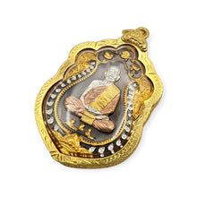 Thai amulet rian Sema Signature Lp Boonma Protection Lucky Charm 4k material with micron gold casing