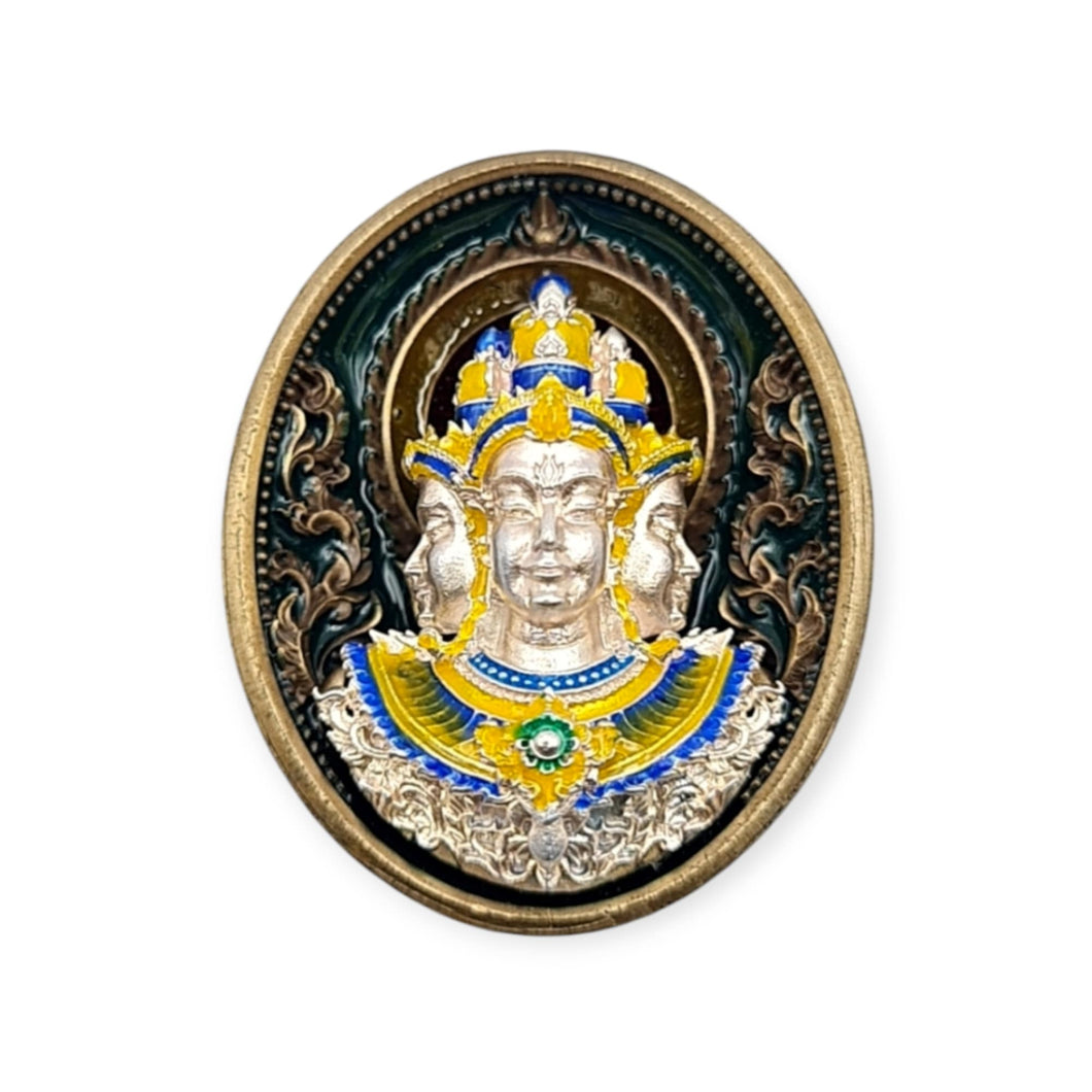 Thai amulet Phra Prom 4 faces Buddha. Prom Pragasit edition Lp Phat Grant wishes Lucky Charm Pendant Waterproof case