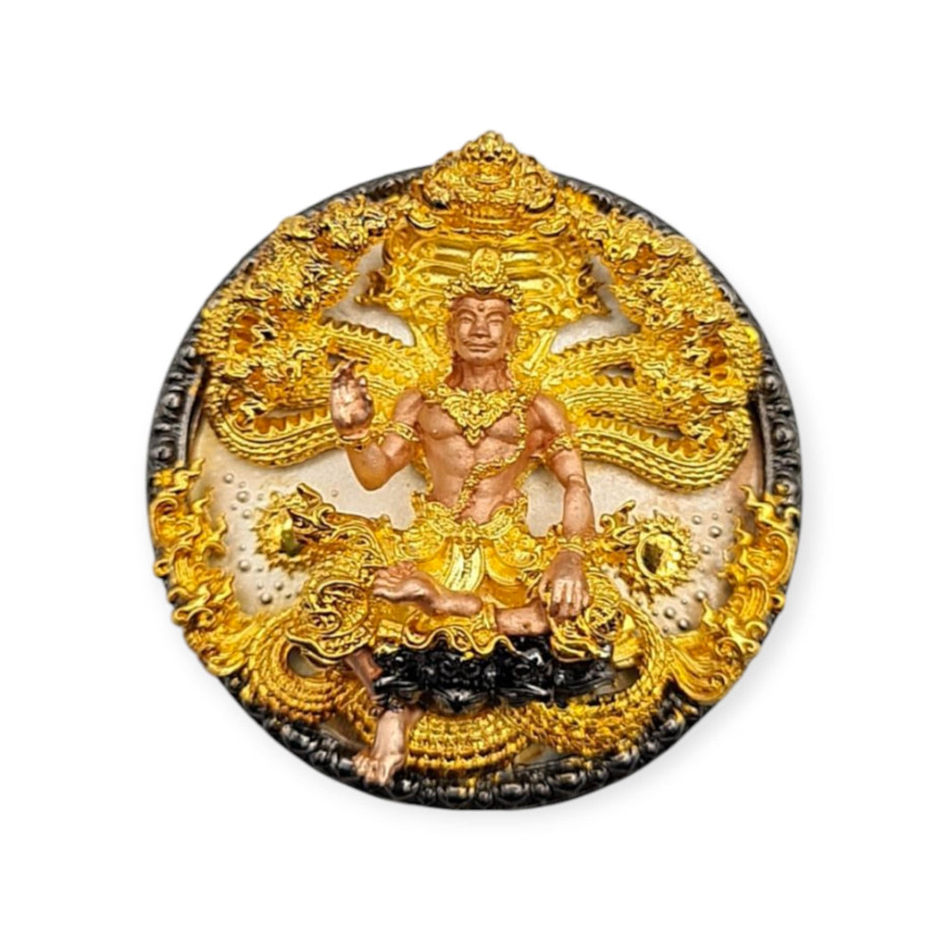 Thai amulet Phra Jatukam Ramathep Sethtee Koteruay Super Rich edition Lp Im Wat Tungnamai, Lucky Buddha Charm Pendant Bronze coated 4k