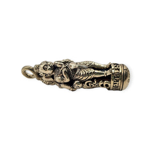 Special Thai Amulets Takrut Kumanthong Na Plod Nhee / No debt edition blessed by Aj Subin.