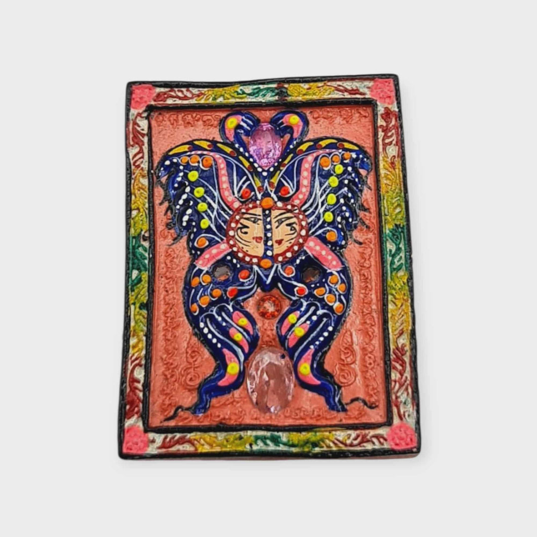Thai Amulet King Butterfly Thepjamlang with 9 Tails Fox Lady – Sacred Talisman by Kruba Krissana