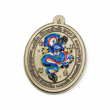Thai Amulet Dragon Millionaire 2 LP Phat Silver Mask Dragon Enamel Back Code 168 Wealth Luck