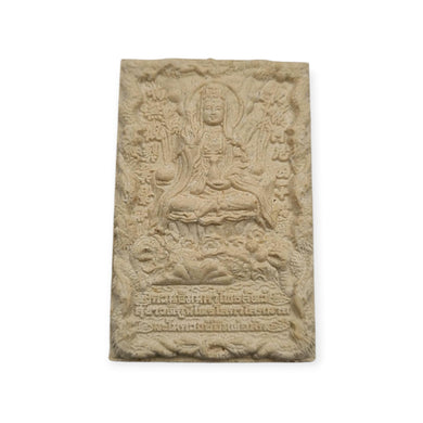 Thai amulets Goddess Guan Yin Back with Pra Potisat Ahwalogiteasuan Aj Mom Niranam (Lp Kleang Wat Nongad as co blessing)