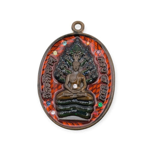 Thai amulet rian Phra Nakprok 7 Rob Porthan Pong Wat Jang Lucky Pendant Grant Wishes