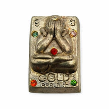Thai Amulet LP Chamnan Phra Pidta Gold Bar BE2556 Nava Loha Silver Takrut