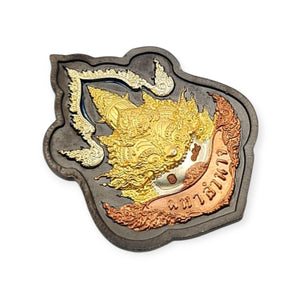 Thai amulet Rian Garuda Phaya Krut Back with Phra Rahu Mahathep Maha Baramee, Maha Aumnaj edition Lp Phat
