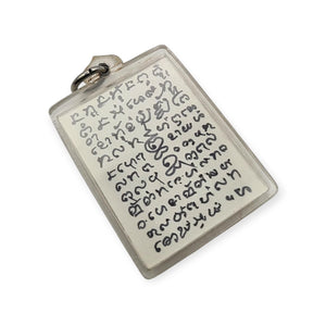 Thai amulet loop tai Phor Tiang Front of Bucha Setting hand written Protection Invulnerable