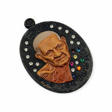 Thai Amulet Rian Maha Larp LP Im Nawaloha Super Black CZ Diamonds Gemstones Code No.5