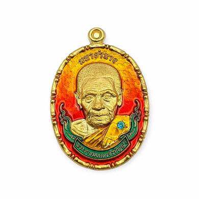 Thai amulet rian Maha Aumnaj with Green gem Lp Im Lucky Charm Pendant talisman