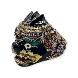 Thai amulet ring Hanuman Monkey King Lucky Charms Pendant Protection Bring Wealth Lp Im Genuine Authentic Adjustable Size 62 - 68