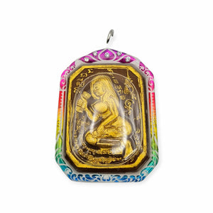 Thai Amulet Female Goddess Love Success Lucky Charm Pendant Gambling Casino with Maha Saneah Oil Genuine Holy Blessed Powerful Talisman