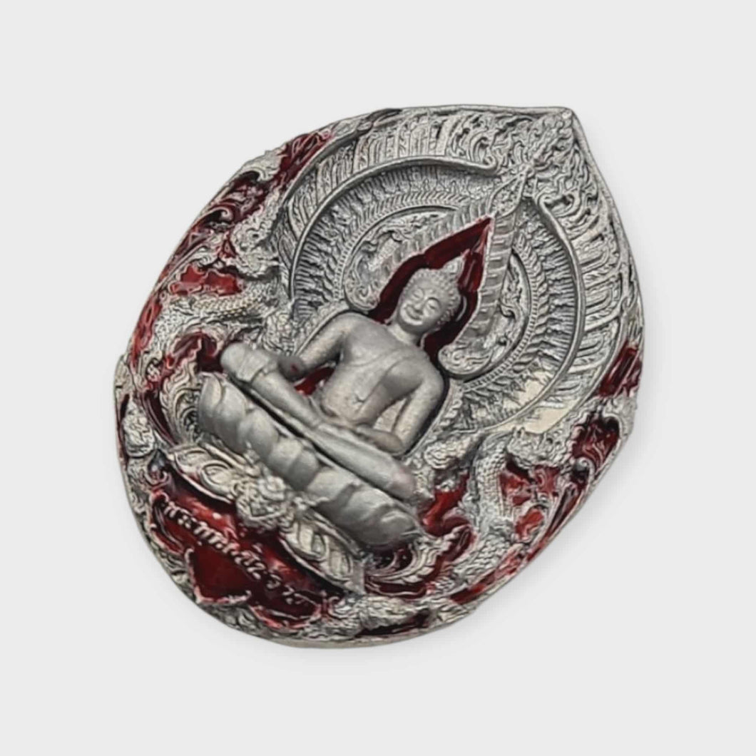 Thai amulet Phra Phuttha Chinnarah with Phra Phrom (Four-Faced Buddha) Lp Phat