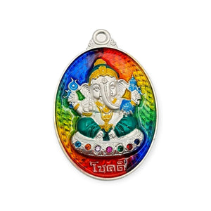 Thai amulet Lord Ganesh Chokdee Lucky edition Wat Sanamchai Bring Wealth Success Lucky Charm Pendant Waterproof case Genuine holy blessed
