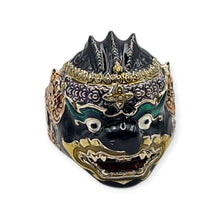 Thai amulet ring Hanuman Monkey King Lucky Charms Pendant Protection Bring Wealth Lp Im Genuine Authentic Adjustable Size 62 - 68