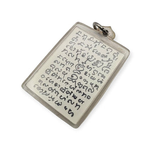 Thai amulet loop tai Phor Tiang Front of Bucha Setting hand written Protection Invulnerable