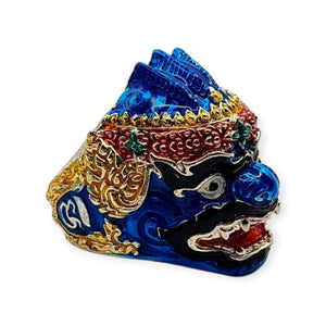Thai amulet ring Hanuman Monkey King Lucky Charms Pendant Protection Bring Wealth Lp Im Genuine Authentic Adjustable Size 54 - 62