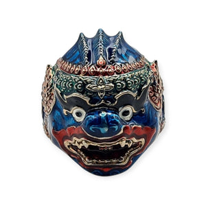 Thai amulet ring Hanuman Monkey King Lucky Charms Pendant Protection Bring Wealth Lp Im Genuine Authentic Adjustable Size 62 - 68