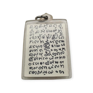 Thai amulet loop tai Phor Tiang Front of Bucha Setting hand written Protection Invulnerable