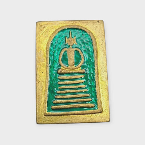 Thai Amulet Phra Somdej Pim Gadechaiyo 7 levels, Green Longya Colour with Back Flat Surface – Wat Hangnum (Code No. 52) Lp Phat Wat Huayduan