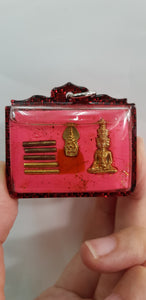 Thai amulets Nhoo Dood Nom meaw (Cat feeding Mouse) Lucky love charm, love attraction blessed by Kruba Toa Lanna Magic spell.