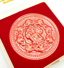 Thai amulets Jatukam Ramathep Chotechuang Chatchawan Buddha pendant back with Hanuman Wat Mahathart ,  Tile coating , 5 cm diameter
