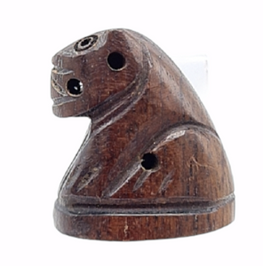 Authentic Genuine Thai Amulet Tiger Wooden Hand Carved Lp Pern Wat Bangphra BE 2544 with Kring Inside