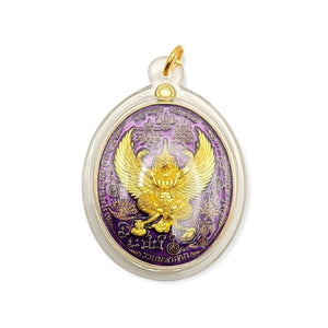 Thai amulet rian Phaya Krut Garuda Mahayant with Taowesuwan Protection Bring Luck Wealth Protection Lp Phat