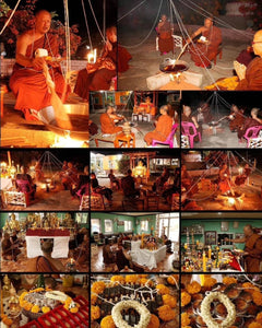 Thai amulet Seepueang Wax Balm Saneah Nang Rak Mahaveero Lucky Charm Love Success Metta Maha Saneah Phra Aj Aumnaj Mahaveero.