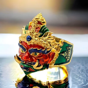 Thai amulet ring Taowesuwan Tanaysuan Edition Lp Phat Protection Bring Wealth Lucky Charm Pendant Genuine Authentic